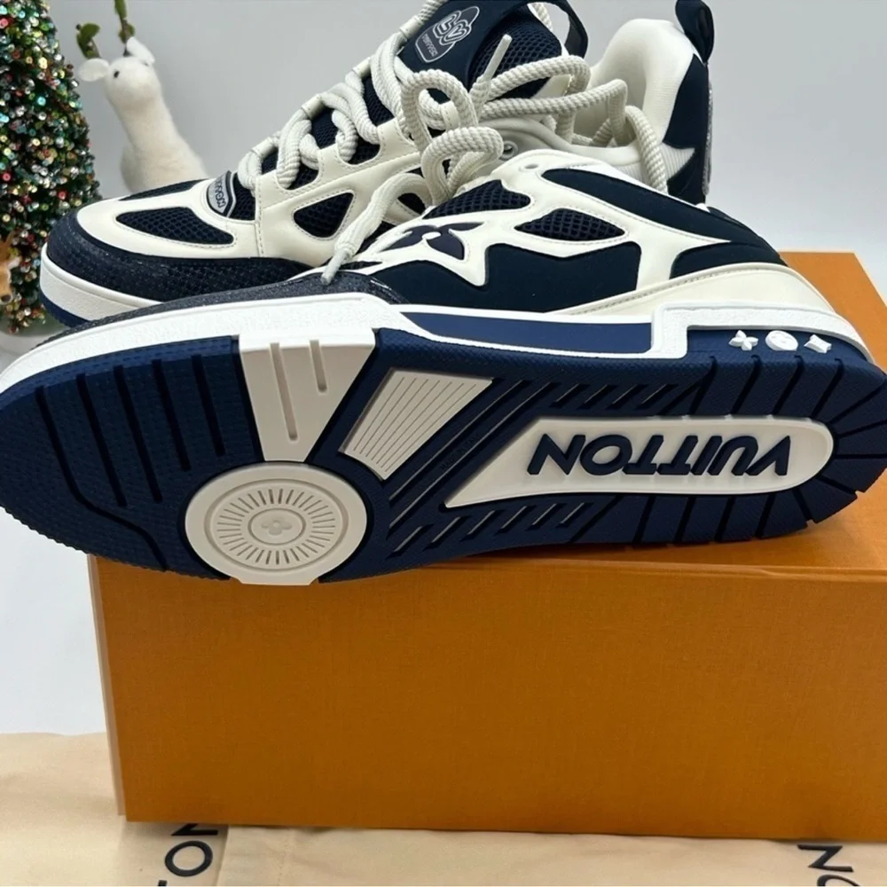 Men’s Louis Vuitton blue skate trainer sneakers size 11 fits 13 US made in Italy